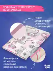 Голубой клеенка непромокаемая на резинках в кроватку