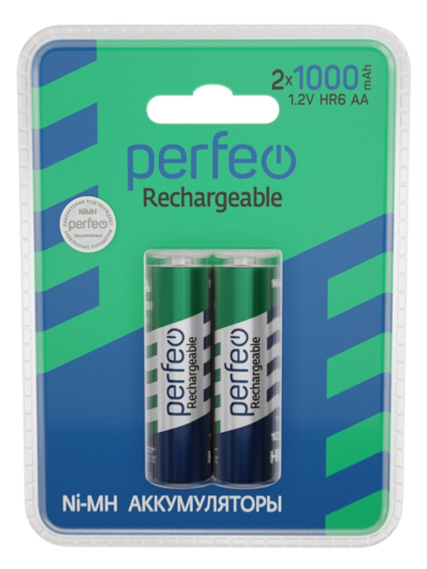 Аккумуляторные батарейки мизинчиковые Perfeo AAA1000mAh/2шт в блистере