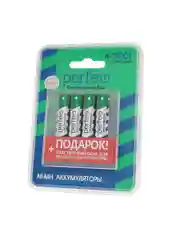 Аккумуляторные батарейки мизинчиковые Perfeo AAA1100mAh/4ШТ + пластиковый бокс