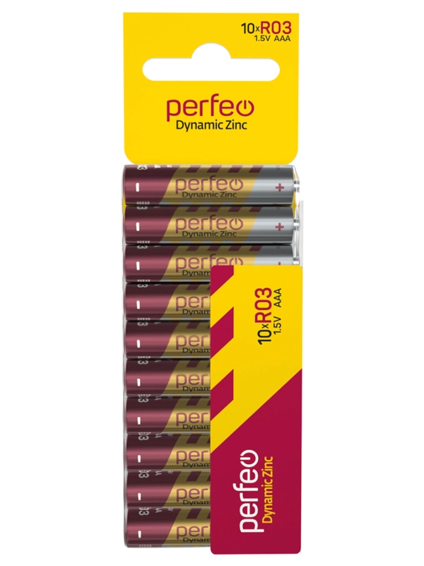Батарейки солевые мизинчиковые Perfeo R03/10ШТ в плёнке
