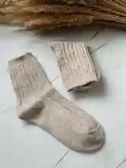 Бежевый теплые женские шерстяные носки, вязанные, зимние