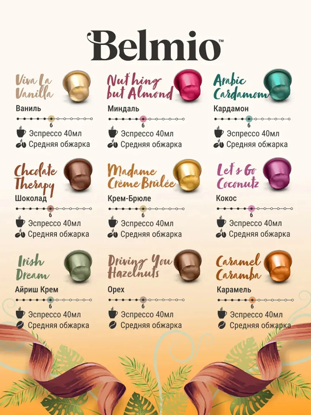 Кофе в капсулах молотый Belmio Lets go Coconutz, для системы Nespresso, 10 штук