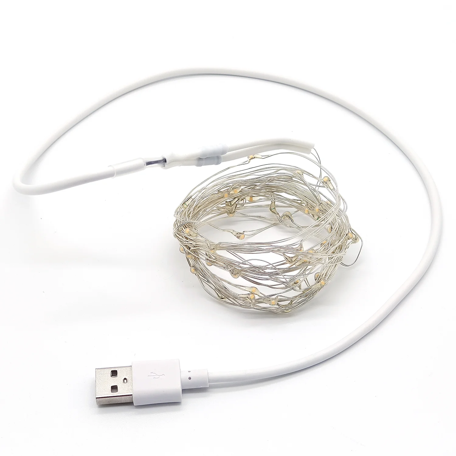 Гирлянда, новогодние украшения, гирлянда роса, 5 метров, USB, желтая, новый год, подарок