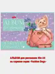 Тёмно-бордовый альбом для рисования 40л А4 на скобе 50 видов/Хатбер