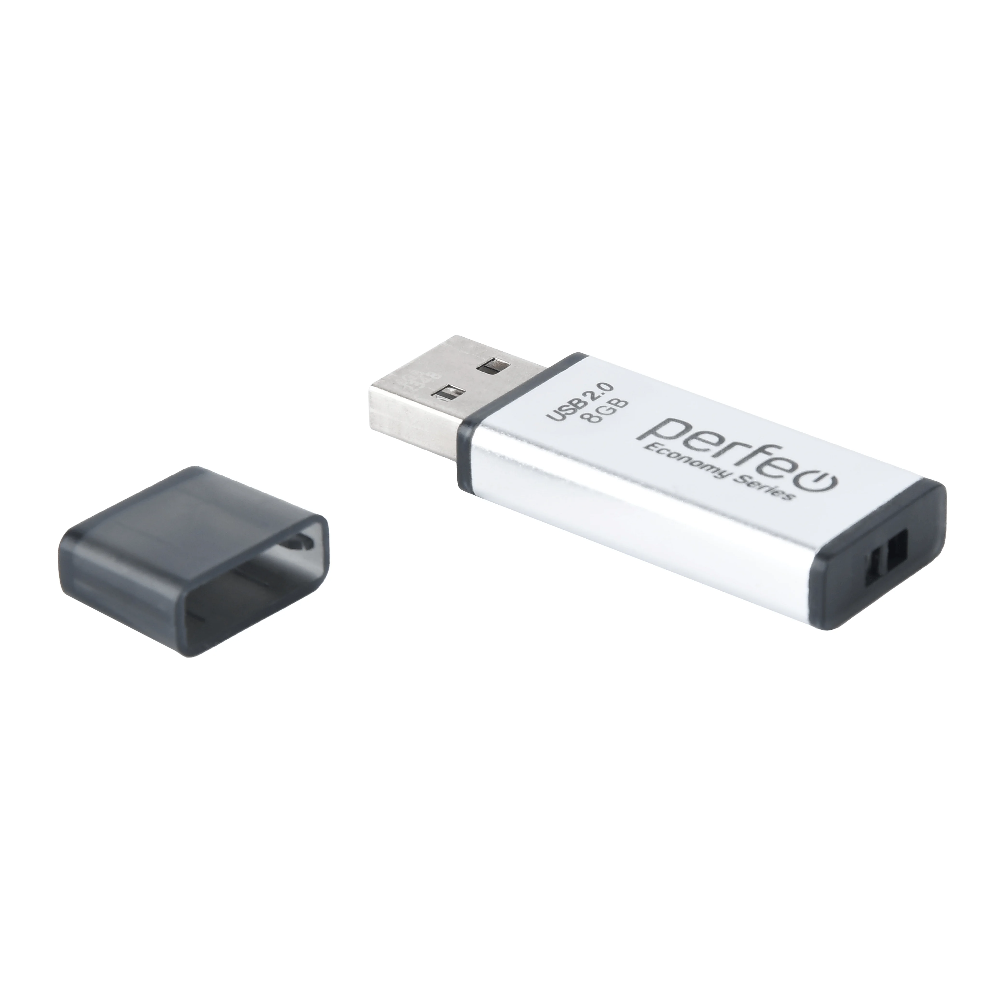 Серебряный usb флешка Perfeo USB 8GB E03