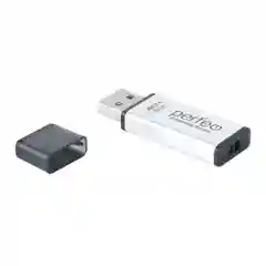 Серебряный usb флешка Perfeo USB 8GB E03
