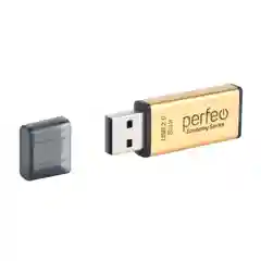 Золотой usb флешка Perfeo USB 8GB E03