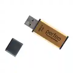 Золотой usb флешка Perfeo USB 8GB E03