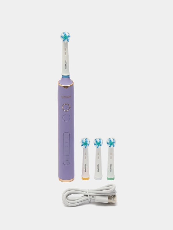 Электрическая зубная щетка PECHAM Oral Care PC-3202, 5 режимов, 4 насадки, отбеливающая