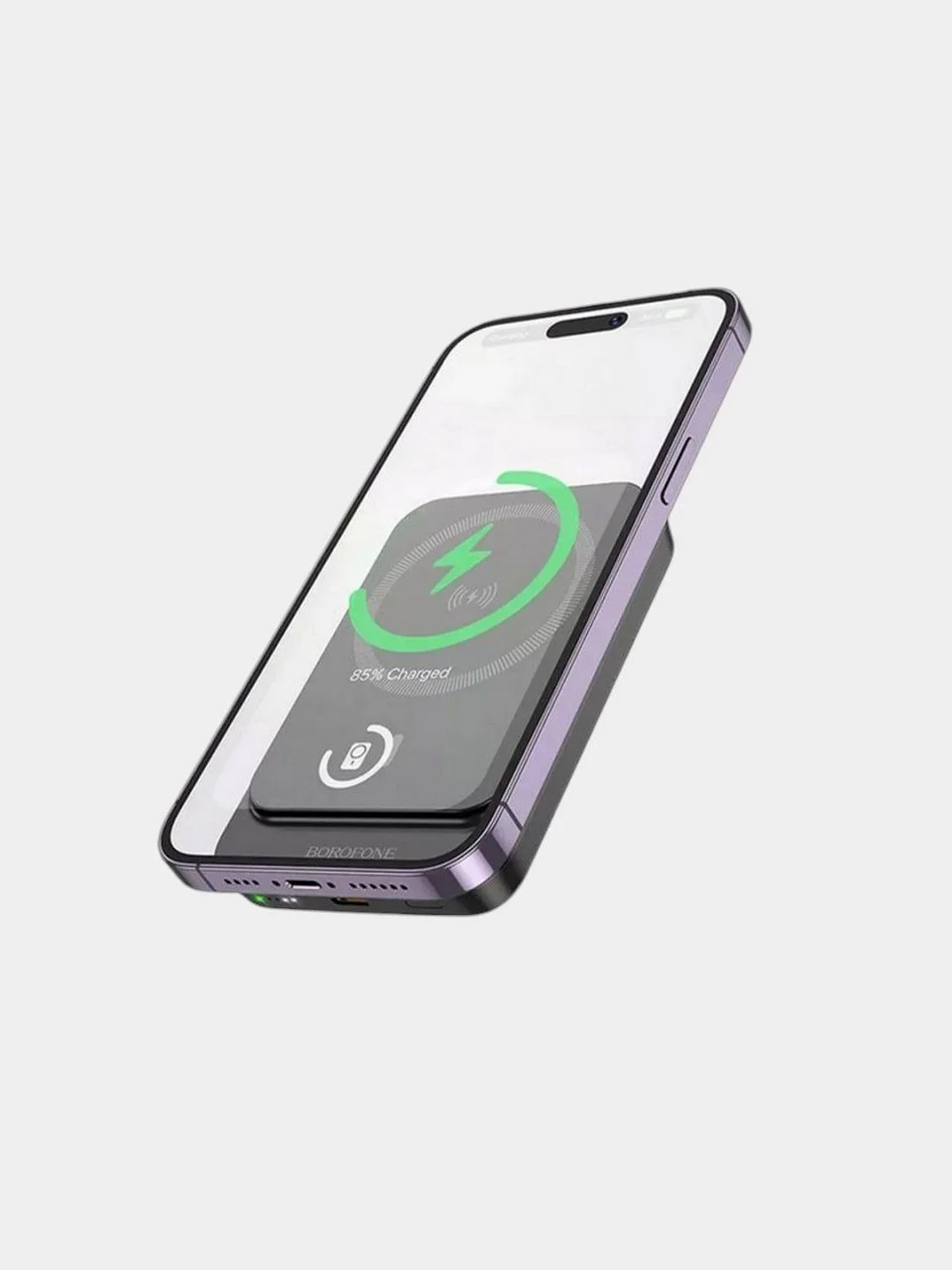 Черный повербанк Borofone BJ63A 10000 mAh для iPhone с magsafe и быстрой зарядкой PD20W QC3.0