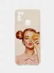 Чехол  Infinix hot10/11play силиконовый матовый с рисунком