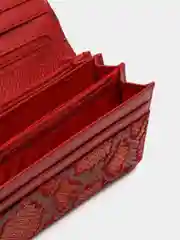Багровый женский кошелек из натуральной кожи
