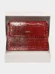 Красный женский кошелек из натуральной кожи