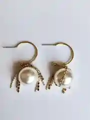 Серьги Жемчуг со стразами на кольце