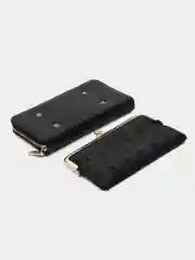 Черный женский кошелек из эко кожи