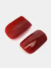 Алый накладные ногти с дизайном, 24 клеевых стикера