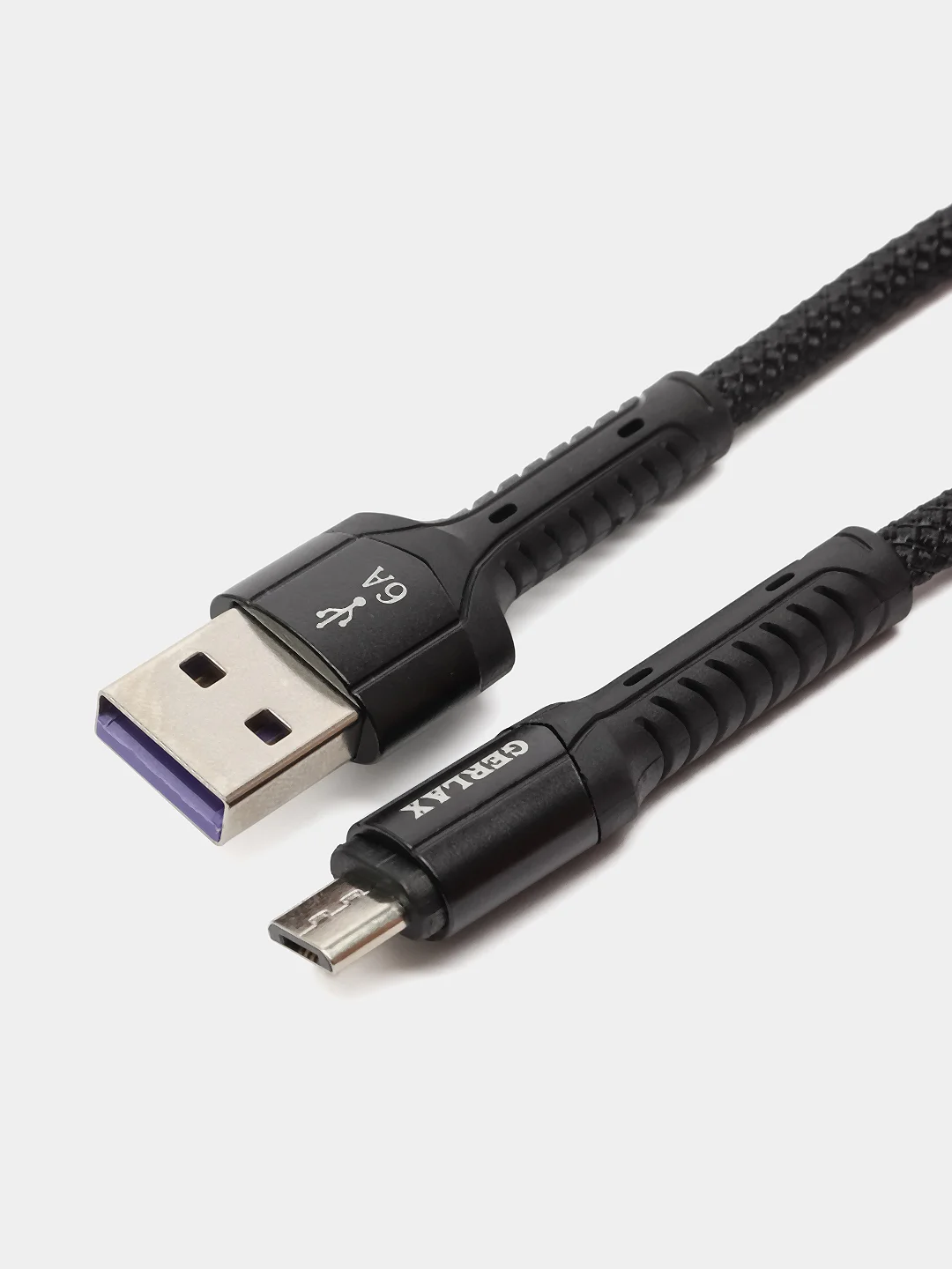 Черный кабель быстрой зарядки плетеный для телефона шнур TypeС /Micro/Lightning  6А 1 метр