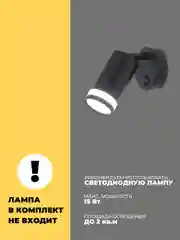 Светильник настенный с выключателем, черный