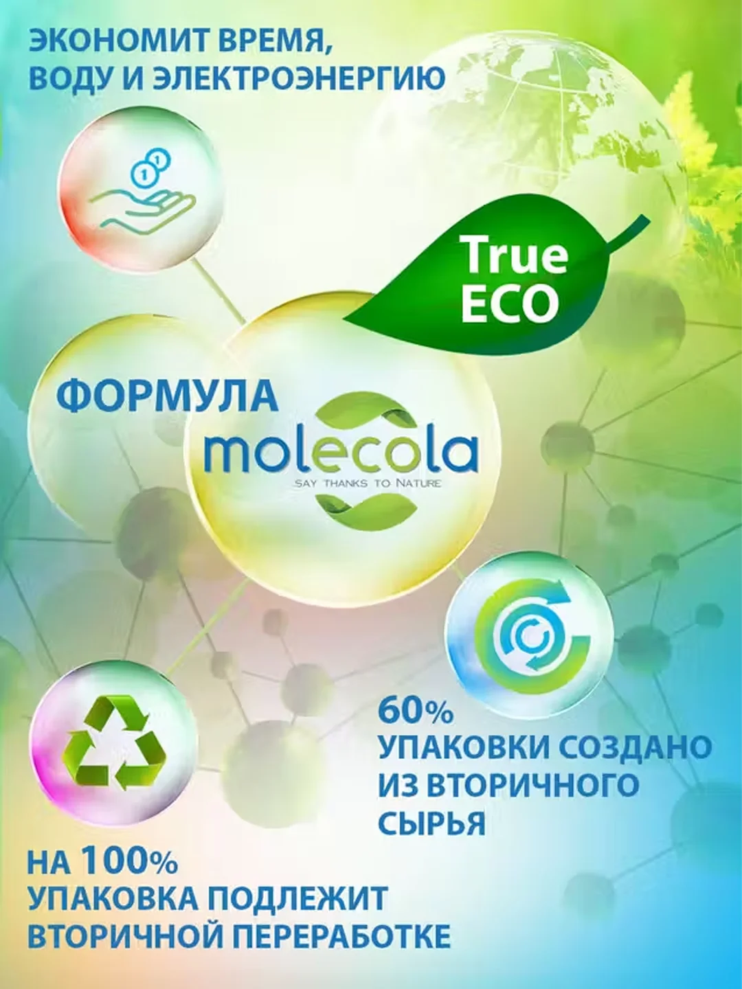 Гель для стирки детского белья MOLECOLA Pure Sensitive, 3 л, 70877