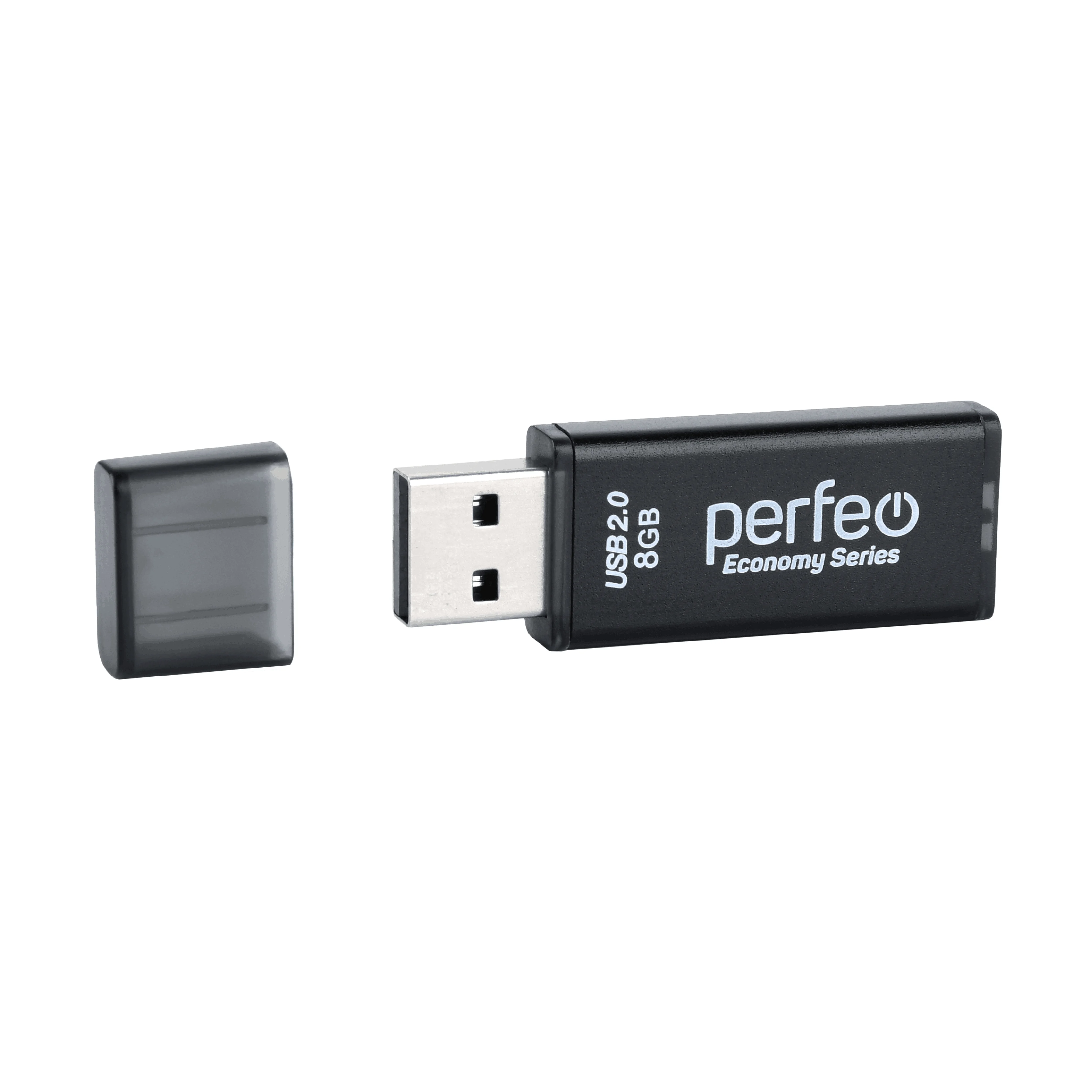 Черный usb флешка Perfeo USB 8GB E03