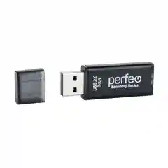 Черный usb флешка Perfeo USB 8GB E03