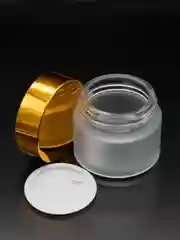 Флакон дорожный/баночка для крема/баночки для путешествий/матовое стекло/золотая крышка