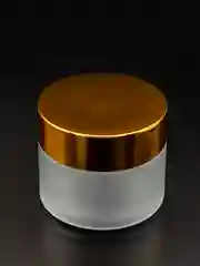 Флакон дорожный/баночка для крема/баночки для путешествий/матовое стекло/золотая крышка