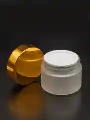 Флакон дорожный/баночка для крема/баночки для путешествий/матовое стекло/золотая крышка