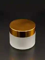 Флакон дорожный/баночка для крема/баночки для путешествий/матовое стекло/золотая крышка