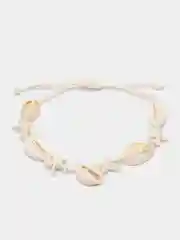 Кремовый браслет из ракушек, mermaid сore,  браслет на руку, браслет на ногу ракушки