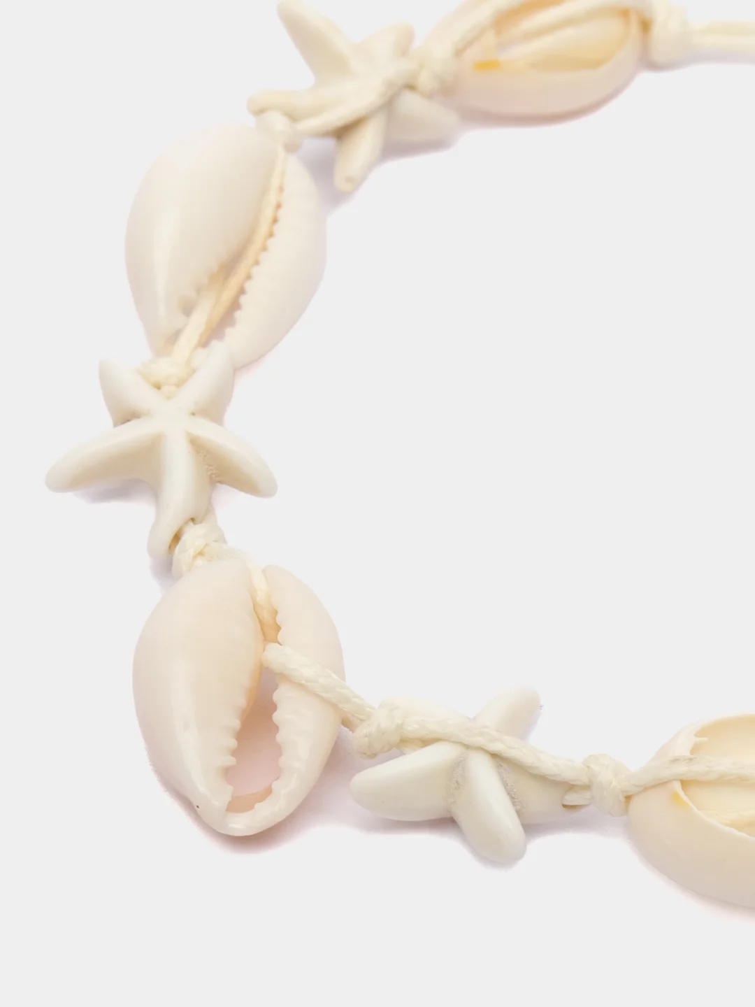 Кремовый браслет из ракушек, mermaid сore, браслет на руку, браслет на ногу ракушки