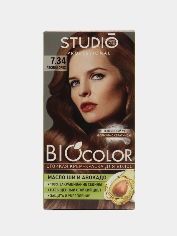 Комплект STUDIO Professional BIOcolor для окрашивания волос 7.34 лесной орех