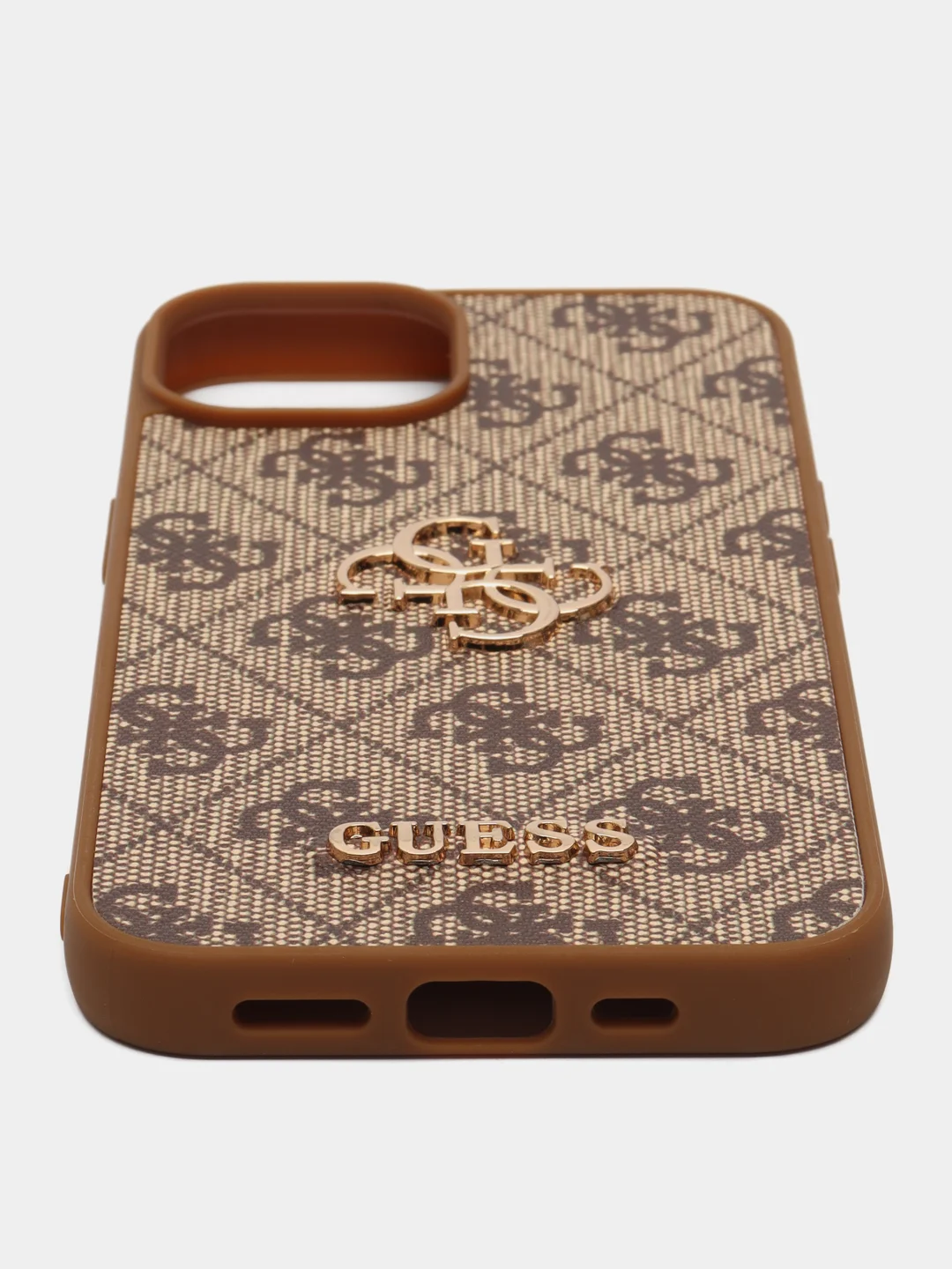 Коричневый чехол Guess PU leather iPhone 13/14 из экокожи коричневый