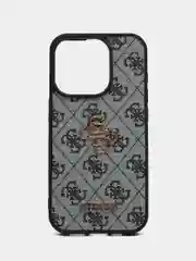 Синий чехол Guess PU leather iPhone 15 Pro из экокожи синий