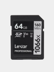 Карта памяти Lexar Professional 1066x SDXC SILVER 64Гб, 128 Гб