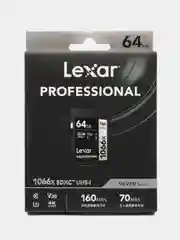 Карта памяти Lexar Professional 1066x SDXC SILVER 64Гб, 128 Гб
