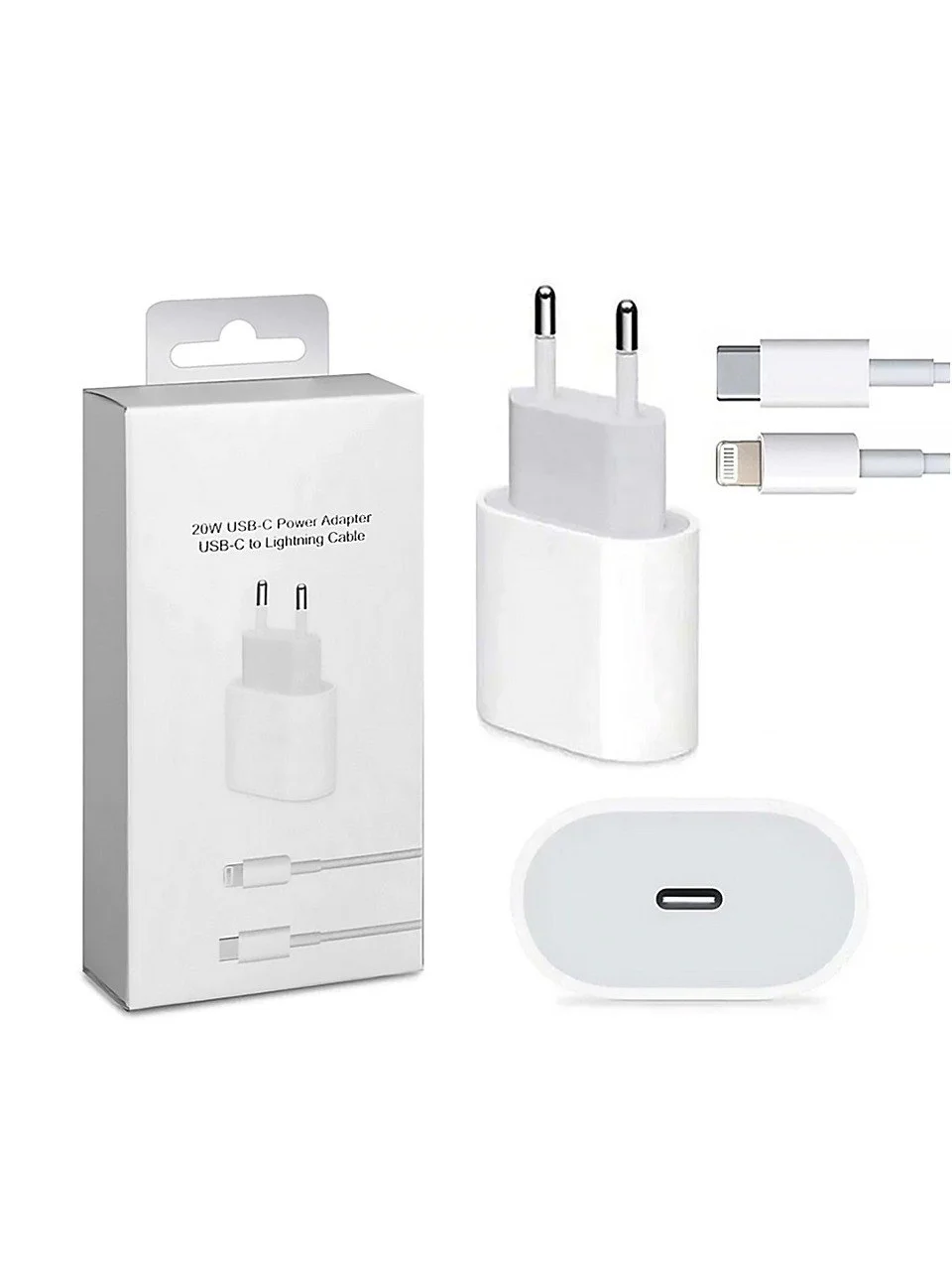 Зарядное устройство для iPhone 20w быстрая зарядка с кабелем Type-C - Lightning
