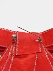 Красный съемное жабо на булавке, для школьной блузки или школьной формы, для девочек