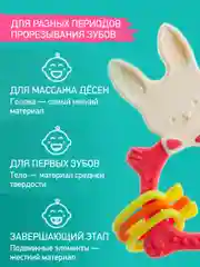 Коралловый грызунок прорезыватель для зубов и десен Зайка