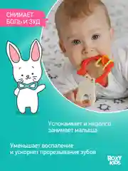 Коралловый грызунок прорезыватель для зубов и десен Зайка