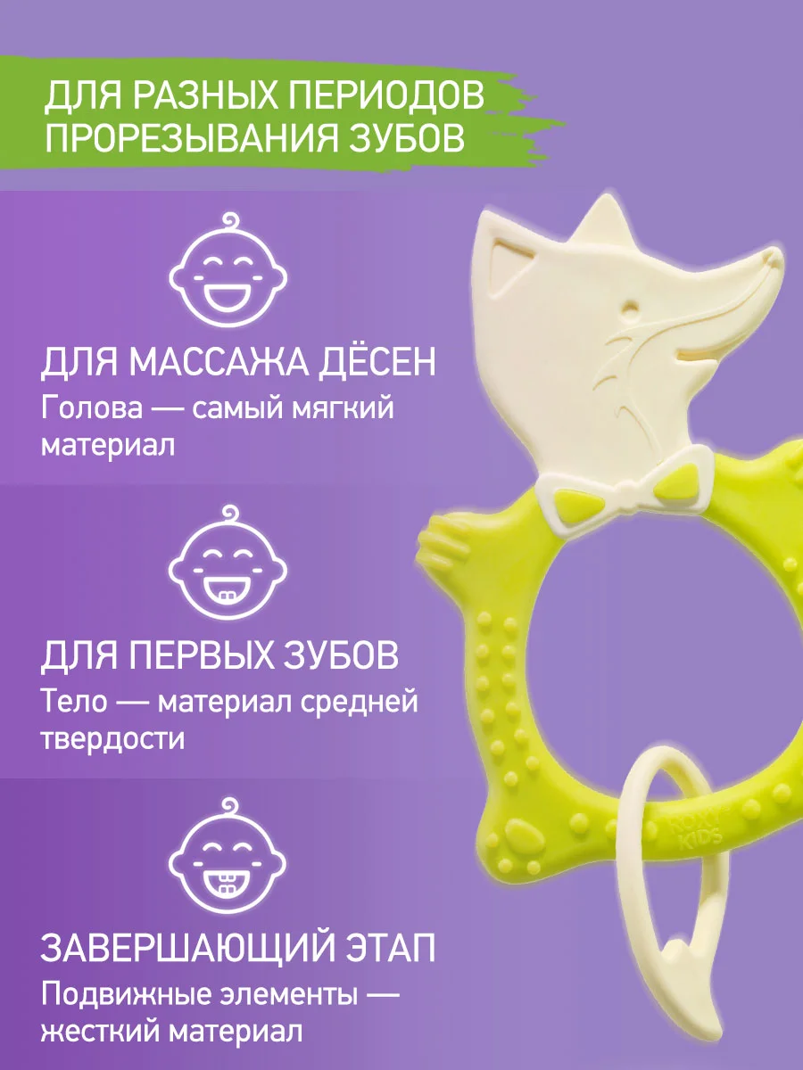 Лесной зеленый грызунок прорезыватель для зубов и десен Зайка