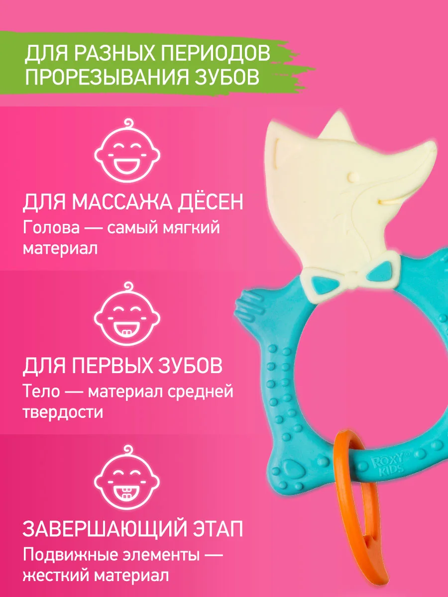 Голубой грызунок прорезыватель для зубов и десен Зайка