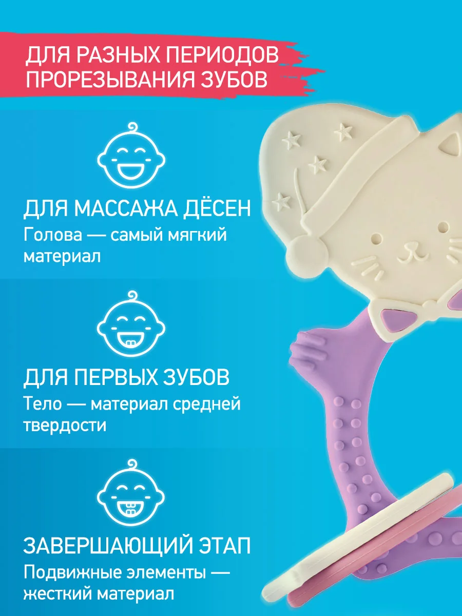 Лавандовый грызунок прорезыватель для зубов и десен Зайка