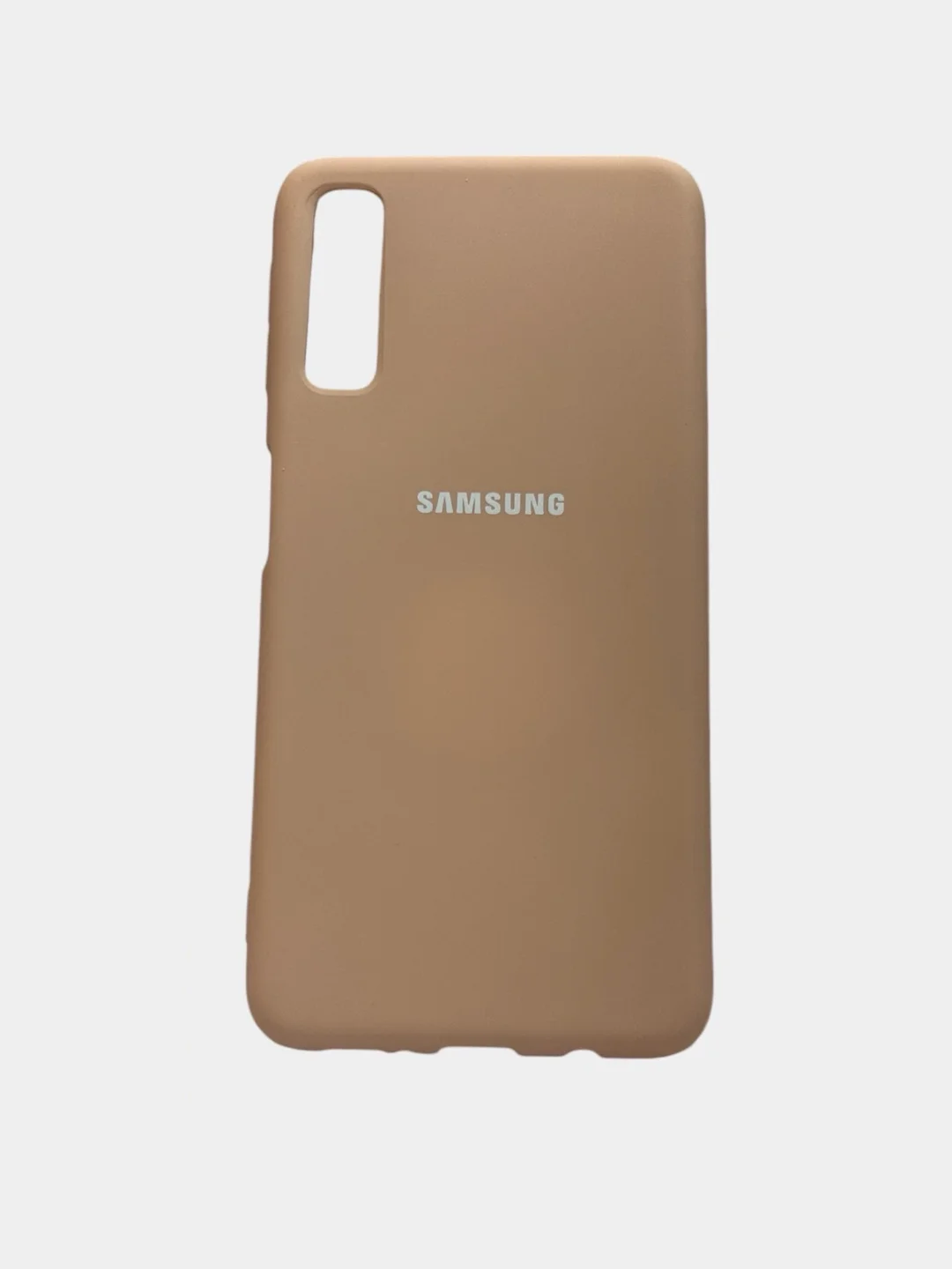 Бежевый меланж защитный силиконовый чехол Silicone Cover SAMSUNG A750(A7 2018)