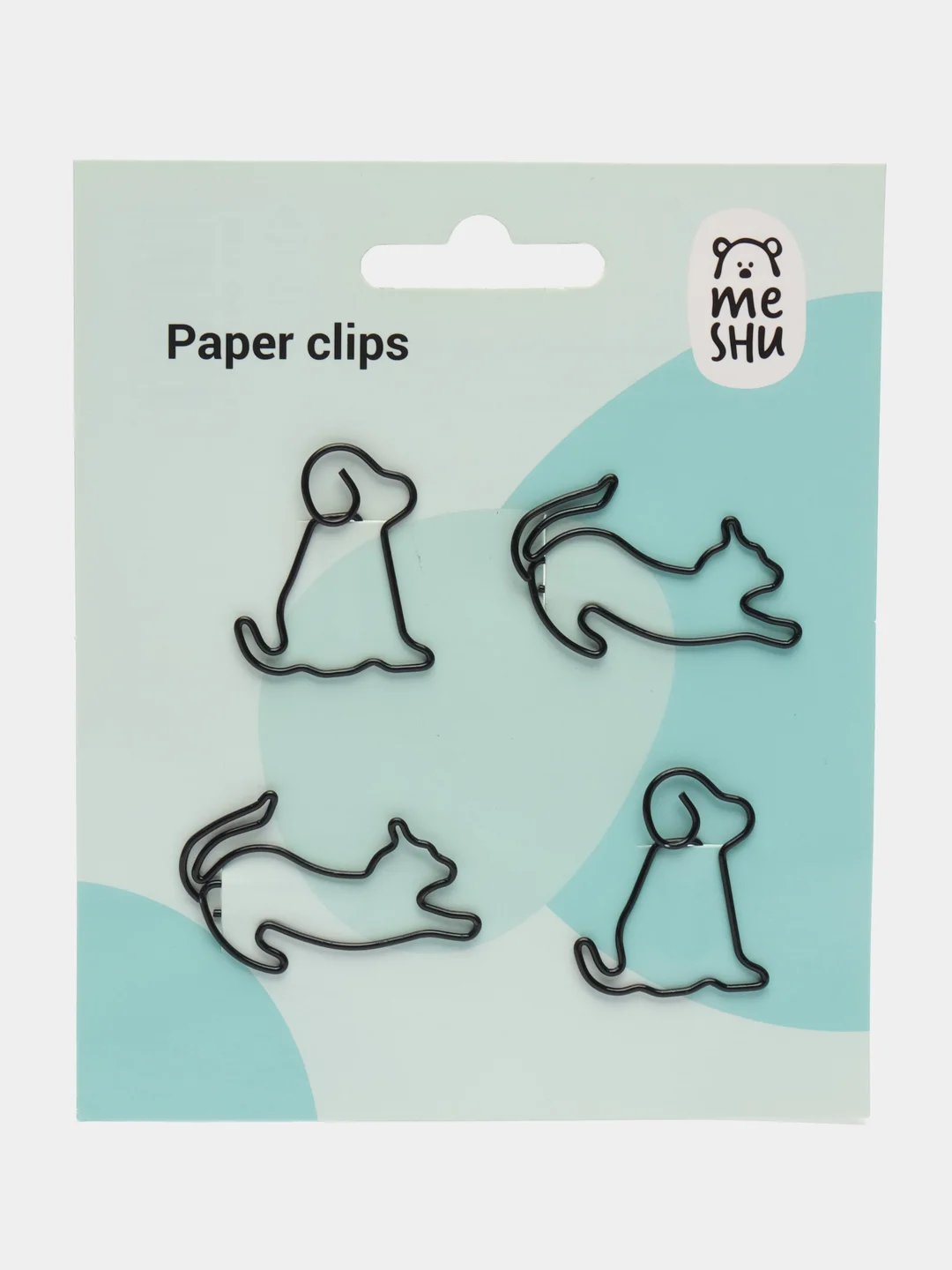Скрепки фигурные 19мм, "Cat&Dog ", 4шт., пакет с европодвесом