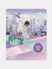 Фиолетовый тетрадь 40л., А5, клетка "Hello, new day"