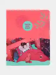 Красный тетрадь 40л., А5, клетка "Hello, new day"