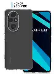Прозрачный чехол для Honor 200 Pro силиконовый ROSCO матовый / прозрачный с бортиком защитой камер