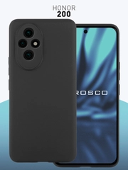 Чехол для Honor 200 силиконовый ROSCO матовый/ прозрачный тонкий с бортиком защитой камер