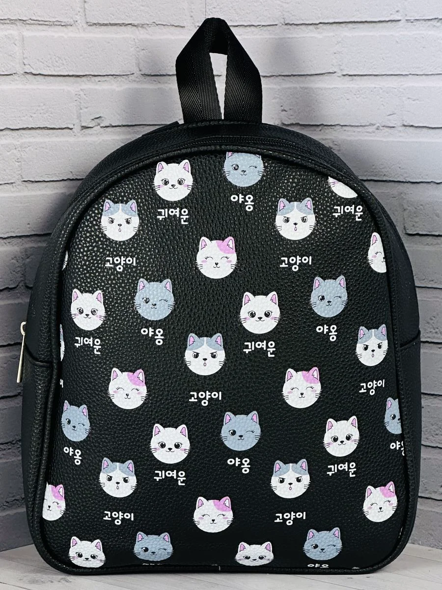 Рюкзачок из искусственной кожи Сумка Кошка Котик 27*23*10см